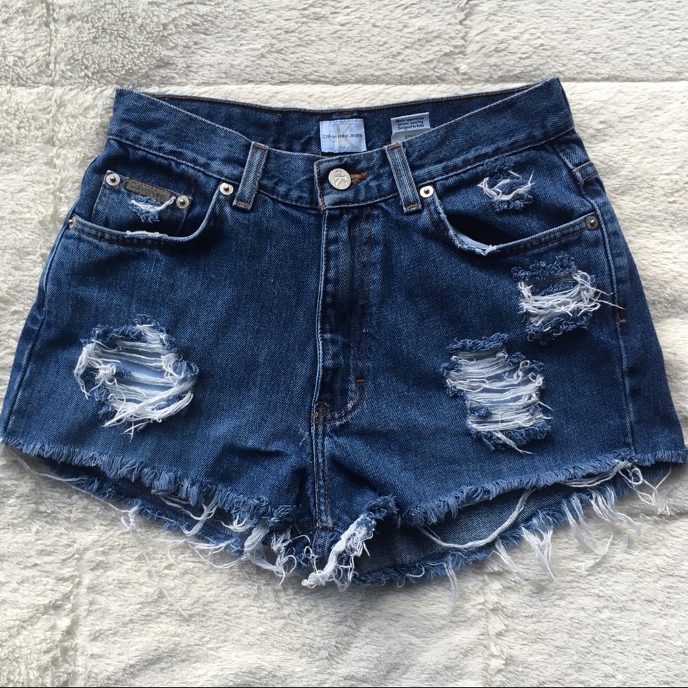 Calvin Klein High-Wasted Denim Shorts